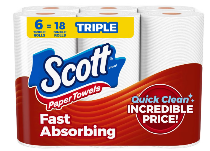 Scotts Paper Towel Rolls- 6 pck