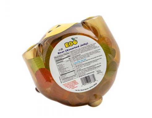 Brown Bear Candy Container- Assorted Jelly Treats Included (Large-10x8 26 oz)