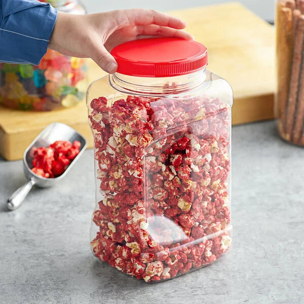 Clear Storage Jar (Blue or Red)