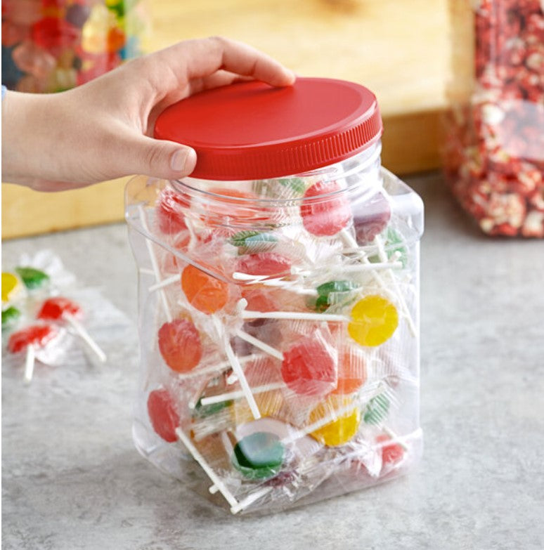 Clear Storage Jar (Blue or Red)