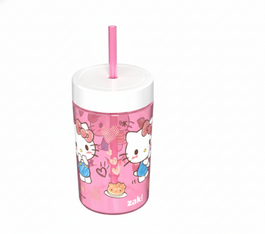 Hello Kitty-16oz Reusable Tumbler  with Lid and Straw