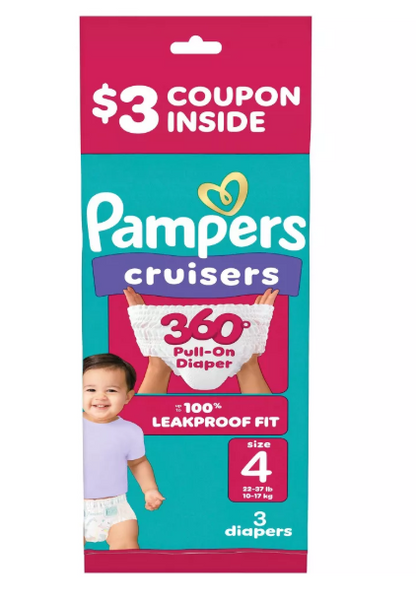 Pampers Cruisers 360 Trial Pack Disposable Diapers - Size 4