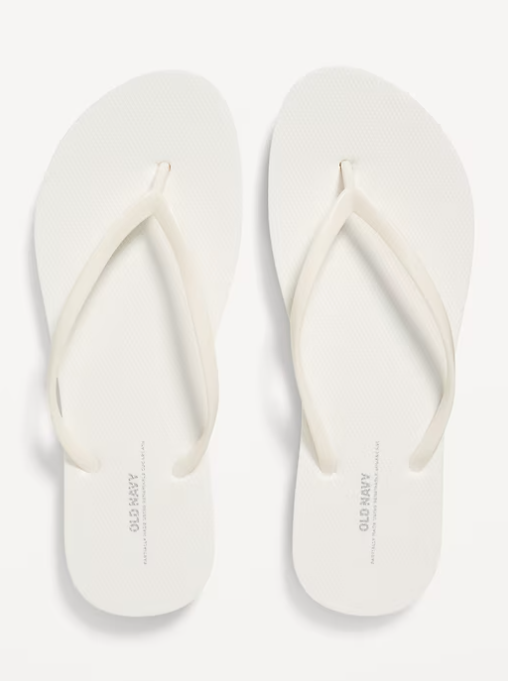 WHITE WOMENS Flip-Flop Sandals (Partially Plant-Based)- Size 8