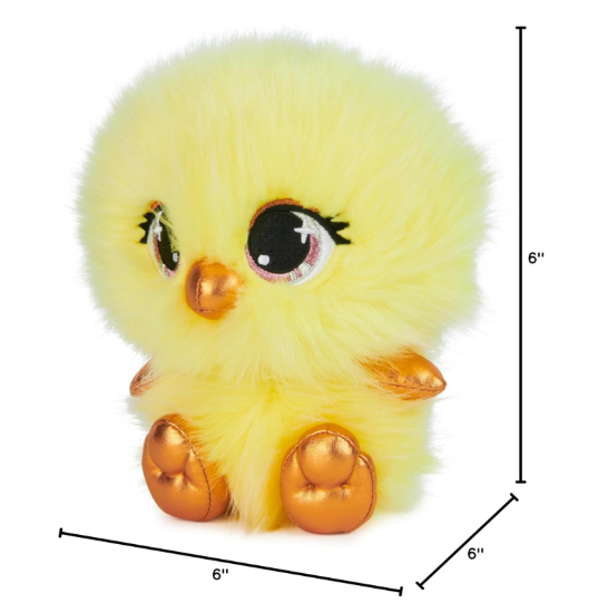 Pushy Pets Chick Stuffed Animal, Yellow, 6”