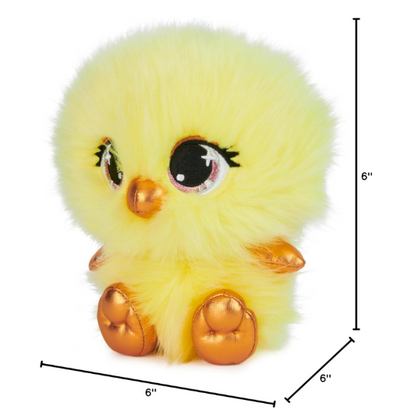 Pushy Pets Chick Stuffed Animal, Yellow, 6”