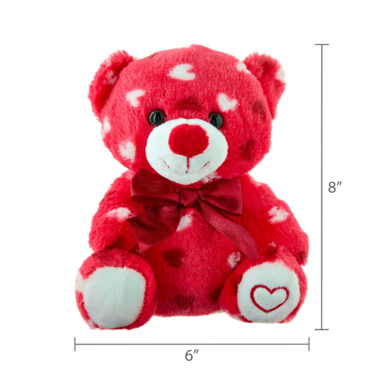 Heart Bear Plush- Valentines Day 6" [Red]