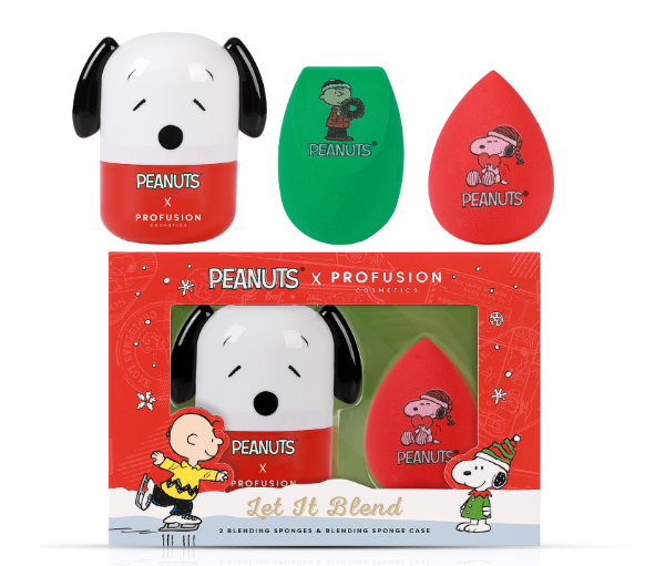 Profusion Cosmetics Peanuts Holiday Let It Blend Makeup Sponge Set with Case