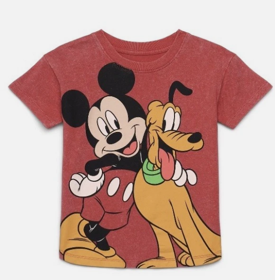 Disney Jr. Mickey Mouse & Pluto Shirt- Red- 2T Boys
