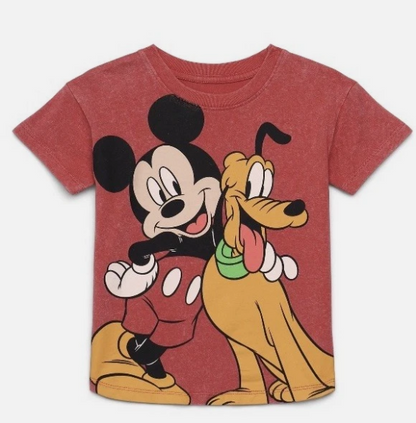 Disney Jr. Mickey Mouse & Pluto Shirt- Red- 2T Boys
