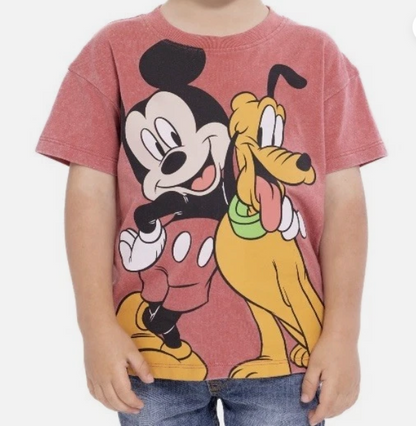 Disney Jr. Mickey Mouse & Pluto Shirt- Red- 2T Boys
