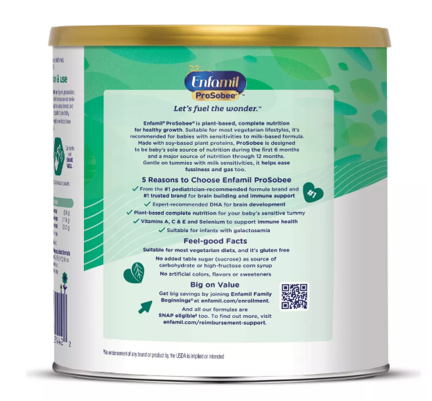Enfamil Prosobee Plant-Based Soy Powder Infant Formula
