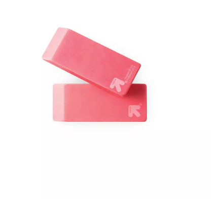 Smudge Free Erasers 2ct - PINK