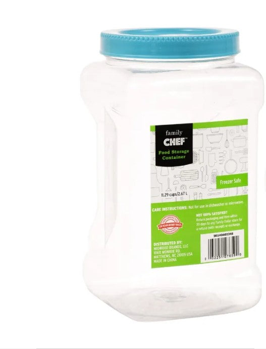 Clear Storage Jar (Blue or Red)