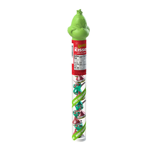 HERSHEY'S, KISSES Grinch Milk Chocolate Christmas Candy, 2.4 oz, Filled Cane