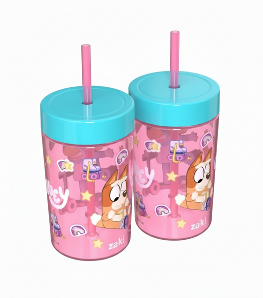 Bluey Tumbler by Zak Designs 2 Pack 16oz  [Pink]