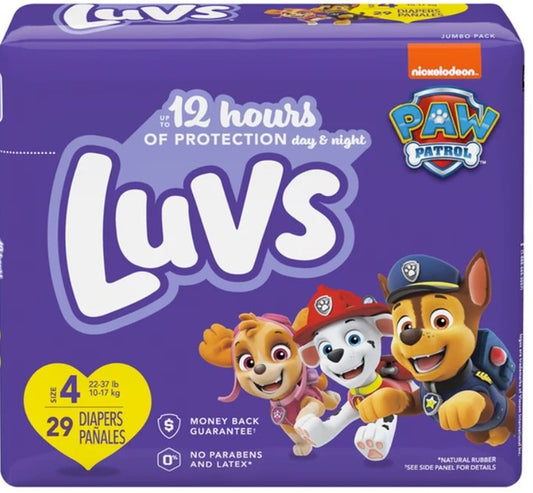 Luvs Diapers, Size 4 (22-37 lb), Paw Patrol, Jumbo Pack